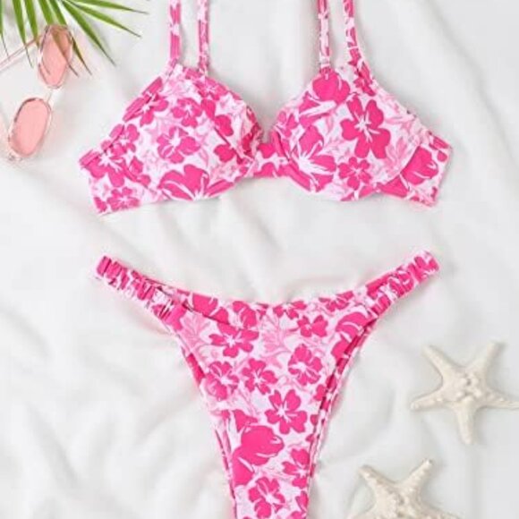 SHEIN - Floral 2-Piece Push-Up Bikini Size Small - Picture 1 of 5